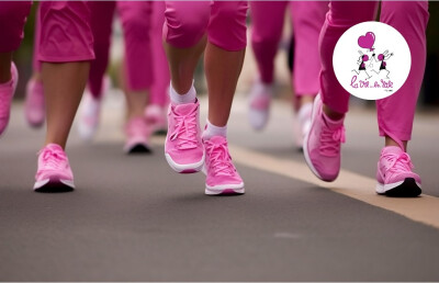 gros plan chaussures coureurs en rose
